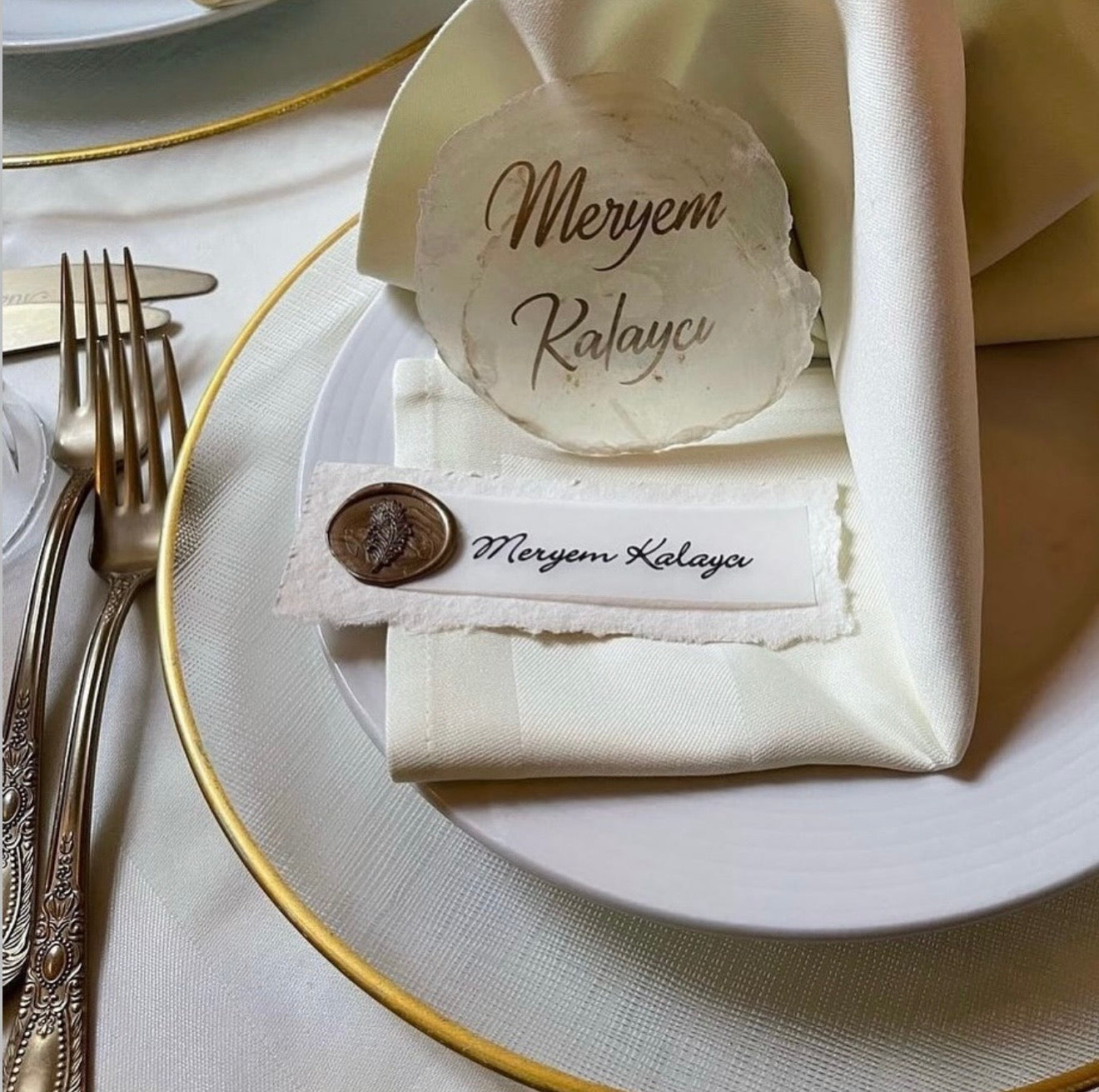 Namensschild Perlmuttscheibe