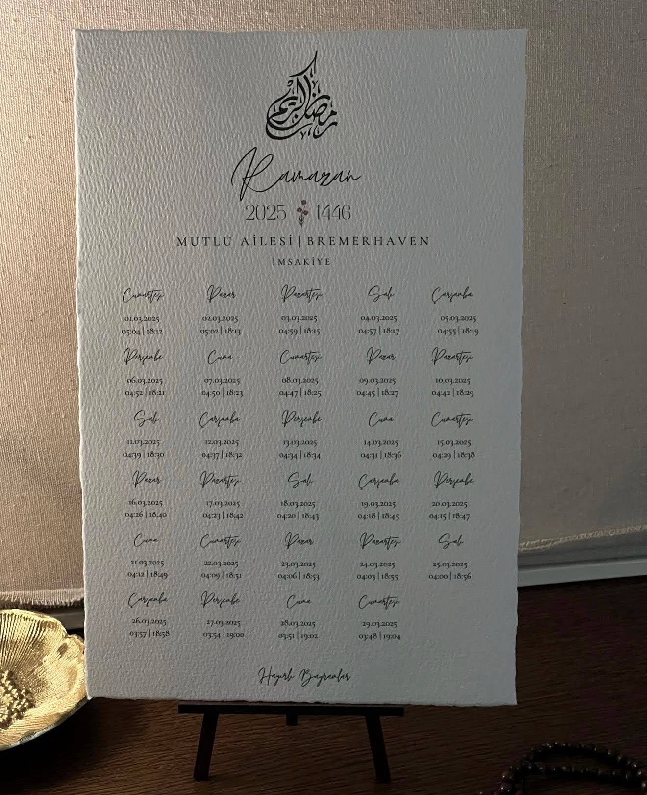 Ramadan Kalender mit mini Staffelei