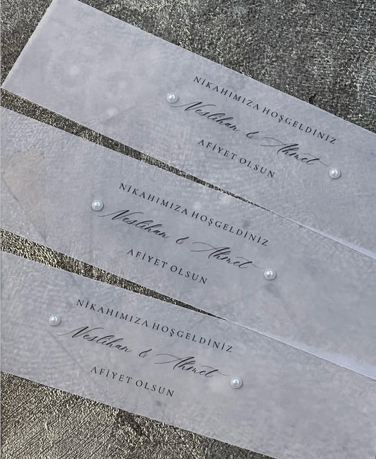 Banderolen mit Perlen