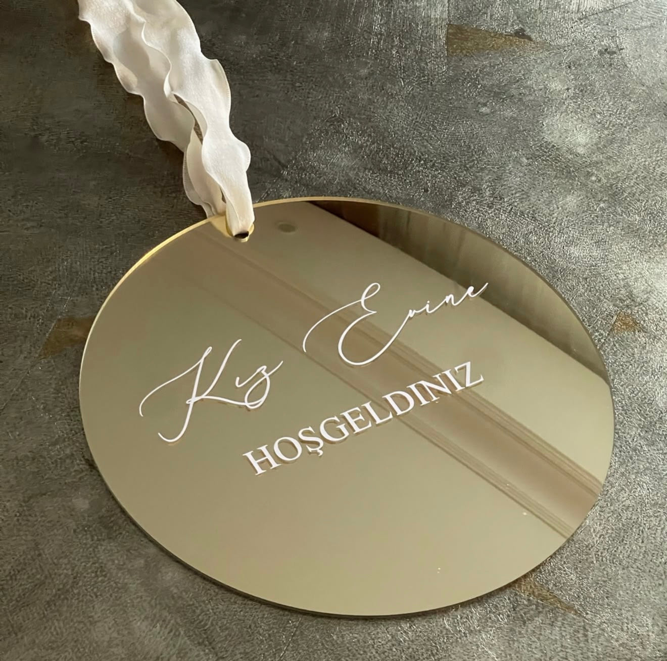 Goldspiegelacryl Türschild 30cm